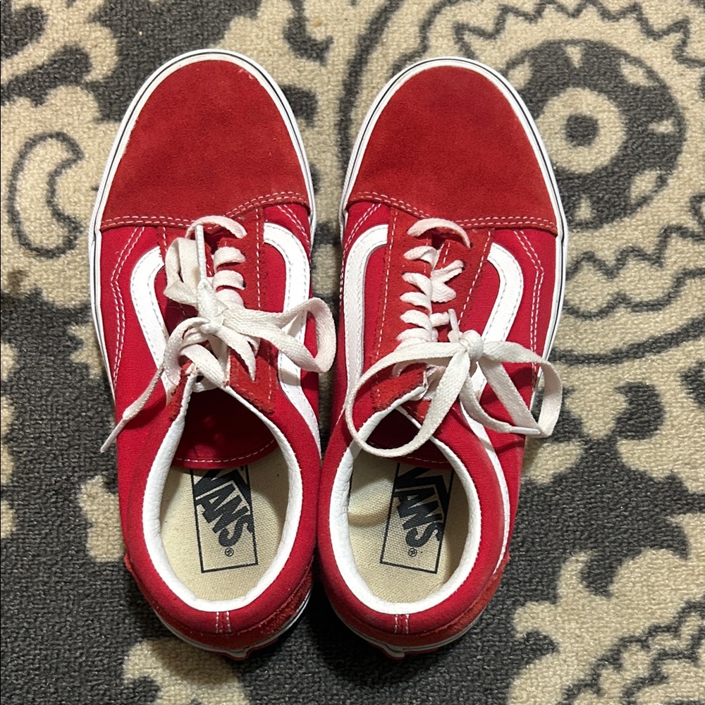 Vans Classic Red and White Sneakers